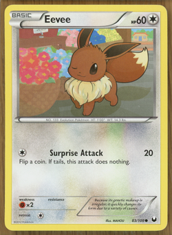 Eevee - 83/108 ~ B&W - Dark Explorers ~ Near Mint (With Print Error)!! - Image 1