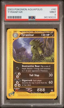 2003 Pokemon Aquapolis Tyranitar 40 PSA 9 - Image 1