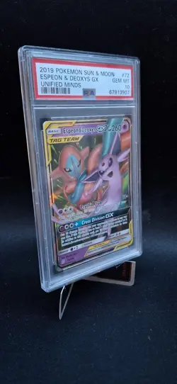 Espeon & Deoxys GX Tag Team #72 - Sun Moon Unified Minds - Pokemon 2019 - PSA 10 - Image 3