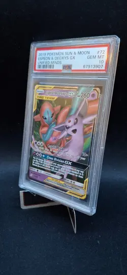 Espeon & Deoxys GX Tag Team #72 - Sun Moon Unified Minds - Pokemon 2019 - PSA 10 - Image 4