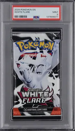Pokemon Scarlet&Violet White Flare SEALED Booster Pack PSA 9 MINT - Image 1