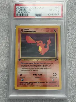 2000 Pokemon Team Rocket Charmander 1st Edition PSA 10 Gem Mint #50 - Image 1
