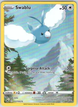Swablu GG27/GG70 Holo Crown Zenith Galarian Gallery Pokemon NM - Image 1