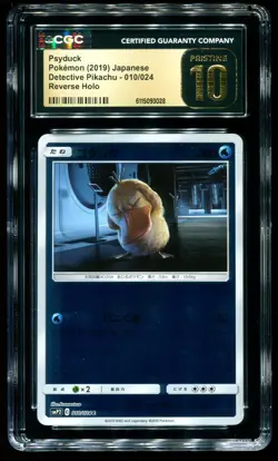 CGC Pristine 10 Psyduck Reverse Holo Detective Pikachu Japanese 2019 Pokemon 010 - Image 1