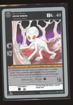 Dover Demon Metazoo Silver Sample Playtester Nightfall 1/35 PRINTED RARE Card - Image 1