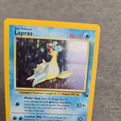 Lapras HOLO 10/62 Unlimited Fossil Set Rare Original Pokemon Card WOTC Vintage - Image 2