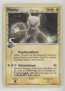 Mewtwo German Pokemon EX Holon Phantoms #24 2006 - Image 1
