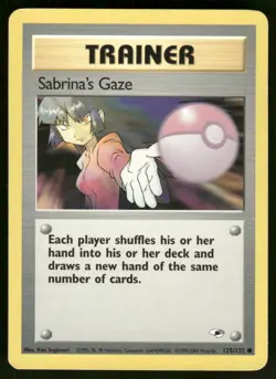Pokemon Cards Sabrina's Gaze 125/132 Unlimited Gym Heroes WOTC Common LP - Image 1