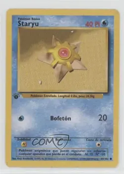 Staryu Spanish 1st Ed. Pokemon Base Set #65 1999 READ - Image 1