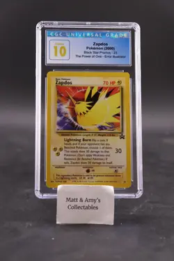 CGC 10 PRISTINE Zapdos 23 Black Star Promo Aoki Error 2000 Pokemon Card Pop 297 - Image 1