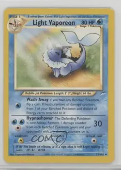 Light Vaporeon Pokemon Neo Destiny #52 2002 - Image 1