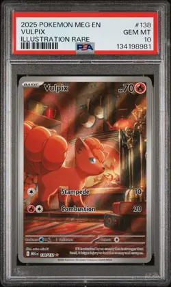 2025 POKEMON MEG EN-MEGA EVOLUTION ILLUSTRATION RARE #138 VULPIX PSA 10 - Image 1