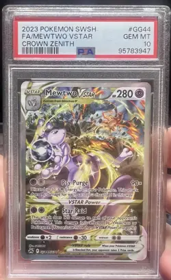 Pokemon Mewtwo VSTAR Crown Zenith Galarian Gallery Alt Art #GG44 PSA 10 Gem Mint - Image 1
