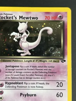 Pokemon TCG Rocket's Mewtwo 14/132 Gym Challenge Holo MP SWIRL - Image 5