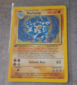Pokemon TCG Machamp 8/102 Base Set Holo Rare English - Image 1