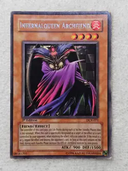YuGiOh Infernalqueen Archfiend DCR-071 1st Edition Rare Moderate Play - Image 2