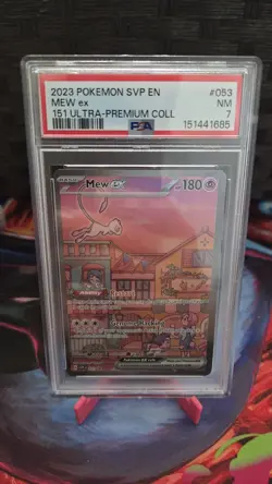 2023 POKEMON SVP EN-SV BLACK STAR PROMO 151 ULTRA-PREM COLL #053 MEW EX PSA 7 - Image 1