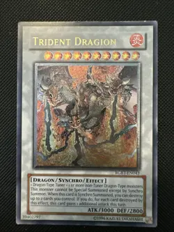 1x Trident Dragon Ultimate Rare UTR Holo Yugioh Raging Battle Unlimited Card - Image 1
