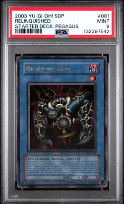 2003 YU-GI-OH! STARTER DECK: PEGASUS #001 RELINQUISHED PSA 9 - Image 1