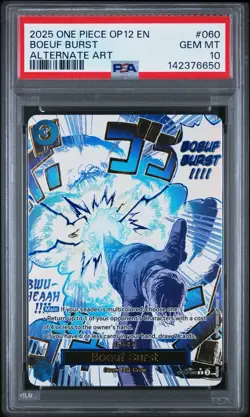 2025 ONE PIECE OP12-LEGACY OF THE MASTER ALTERNATE ART #060 BOEUF BURST PSA 10 - Image 1