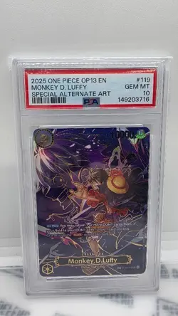 2025 ONE PIECE OP13-119 SP SPECIAL ALTERNATE ART MONKEY D. LUFFY 119 PSA 10 - Image 1