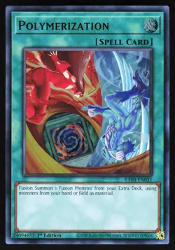 Polymerization (B) (HERO Art) RA03-EN051 Yugioh TCG Card Super Rare NM - Image 1