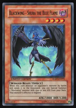 Blackwing - Shura the Blue Flame RGBT-ENPP2 Yugioh TCG Card Super Rare LP - Image 1