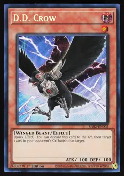 D.D. Crow RA02-EN002 Yugioh TCG Card Secret Rare NM - Image 1