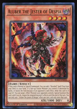 Aluber the Jester of Despia RA02-EN016 Yugioh TCG Card Super Rare VLP - Image 1