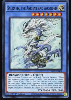 Sauravis, the Ancient and Ascended RA02-EN019 Yugioh TCG Card Super Rare NM - Image 1