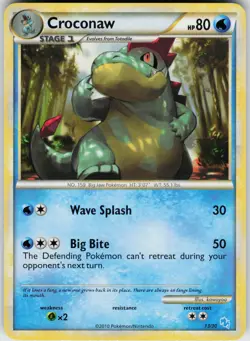 Pokemon Croconaw (#13) 13/30 HGSS Trainer Kit: Gyarados & Raichu Common card - Image 1