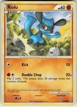 Pokemon Riolu 60/95 Unleashed Common card - Image 1