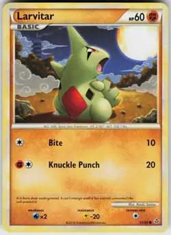 Pokemon Larvitar (51) 51/95 Unleashed Common card - Image 1