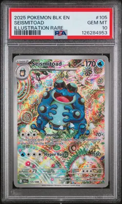 Seismitoad - Pokemon Black Bolt #105 PSA 10.0 - Image 1