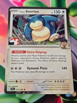 Pokemon TCG Hop's Snorlax Cosmo Holo Prize Pack 117/159 NM - Image 1
