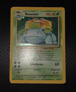 Pokemon Venusaur 15/102 - Base Set Unlimited - Holo Rare - Moderately Played (MP - Image 1