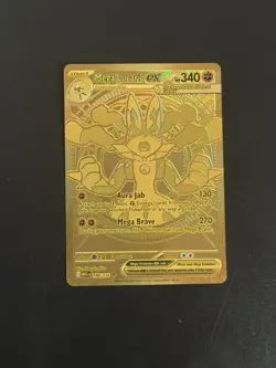 MEGA LUCARIO EX 188/132 POKEMON MEGA EVOLUTION HOLO RARE GOLD - Image 1