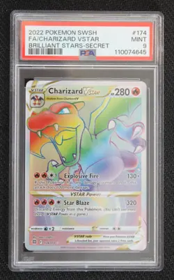 2022 Pokemon SWSH FA/Charizard VSTAR Brilliant Stars - Secret PSA 9 - Image 1