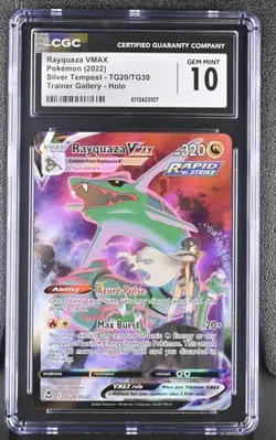 CGC 10 RAYQUAZA VMAX TG20 SILVER TEMPEST TRAINER GALLERY SWORD & SHIELD POKEMON - Image 1