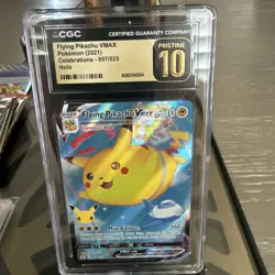 CGC PRISTINE 10 Flying Pikachu VMAX Pokemon Celebrations Full Art Holo 7/25 - Image 1