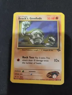 Pokemon BROCK'S GEODUDE 68/132 Gym Challenge Wizards - Image 1