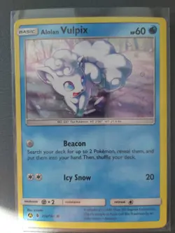 HOLO RARE ALOLAN VULPIX 21a/145 SUN & MOON GUARDIANS RISING POKEMON NM - Alt Art - Image 1