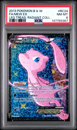 2013 POKEMON B&W LEGEND TREASURES RADIANT COLL #RC24 FULL ART/MEW EX PSA 8 - Image 1