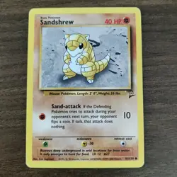 Sandshrew 91/130 - MP Base Set 2 - 2000 WOTC Common Pokemon TCG Card - Image 1