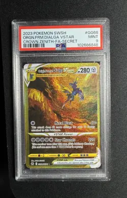 Pokemon PSA 9 Origin Forme Dialga VSTAR Secret Rare Holo GG68/GG70 2023 - Image 1