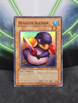 Yugioh Penguin Soldier SDJ-022 Super Rare 1st Edition NM - Image 1