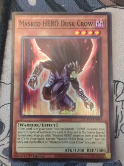 Yu-Gi-Oh Masked Hero Dusk Crow MZMU-EN014 Super Rare 1st Edition NM - Image 2
