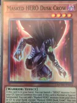 Yu-Gi-Oh Masked Hero Dusk Crow MZMU-EN014 Super Rare 1st Edition NM - Image 3