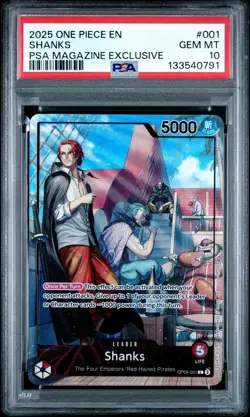 Shanks (2025 PSA Magazine Promo) OP09-001 One Piece Promotion Cards Foil PSA 10 - Image 1