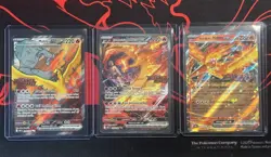 3 x Stamped Pokemon TCG Team Rocket's Moltres ex Destined Rivals UPC Promo Cards - Image 1